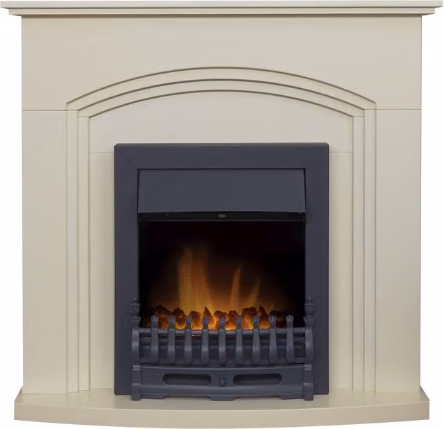 Adam Fires & Fireplaces Truro Fireplace in Cream with Blenheim Electric Fire in Black