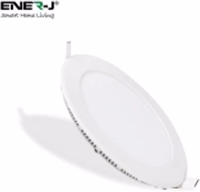 ENER-J Pack of 4 White Recessed Round LED Mini Panel Lights, 6W, 3000K Warm White, 120mm Diameter (105mm Cut-out)