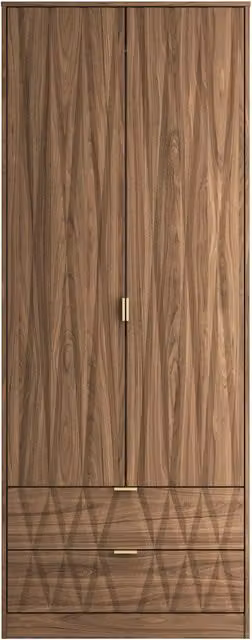 Ready Assembled 2 U Dallas 2 Door 2 Drawer Wardrobe in Walnut – 1