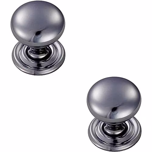 Loops 2 Pack Round Victorian Cupboard Door Knobs in Polished Chrome – 1