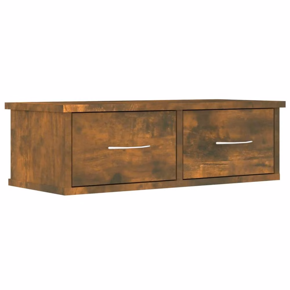 Berkfield Home Wall Cabinet in Smoked Oak Brown, W: 60 cm, D: 26 cm, H: 18.5 cm – 2