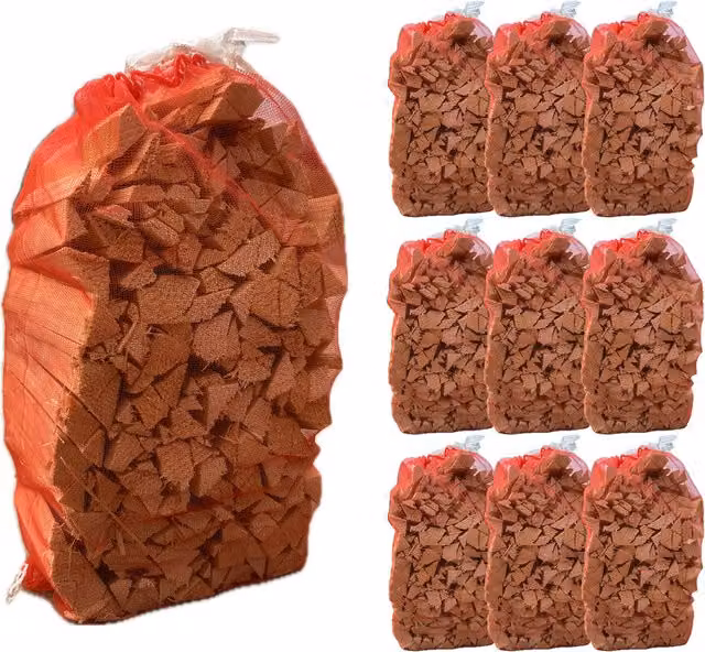 Warma Kiln Dried Kindling Wood Nets in Beige, Yellow and Brown