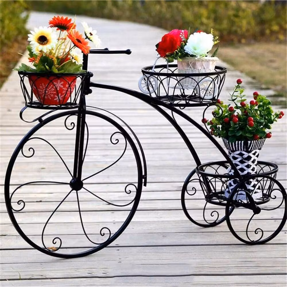 KORVIXA Vintage Style Metal Bicycle Garden Planter Tub in Black – 3