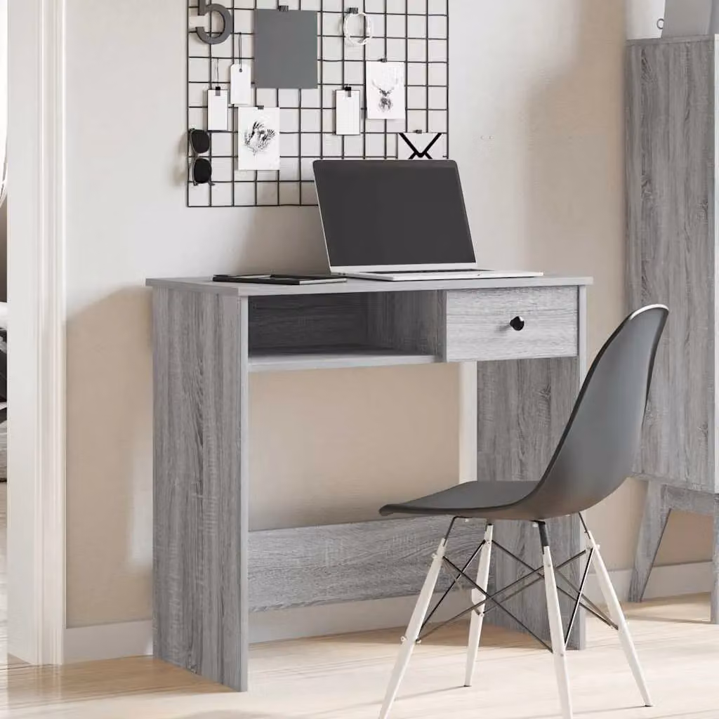 Berkfield Modern Grey Sonoma Writing Desk in Engineered Wood W/D/H: 80 x 40 x 75 cm – 2
