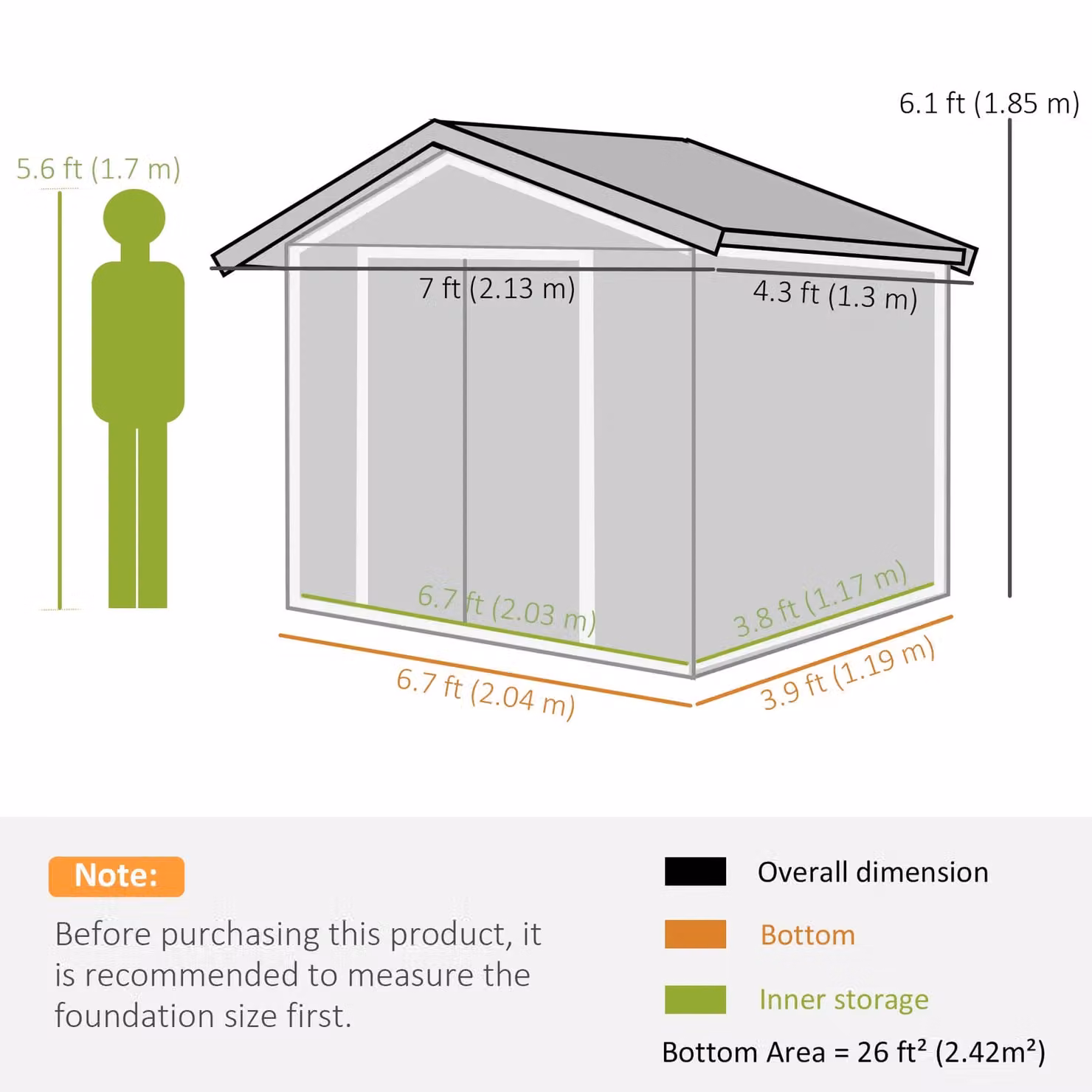 OUTSUNNY Brown Galvanised Steel Garden Shed Storage Unit with Sliding Locking Doors and Side Vent – 2