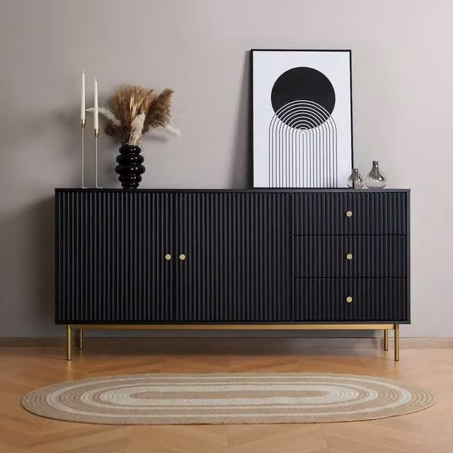 Home Garden Direct Modern Matt Black Large Sideboard – 1