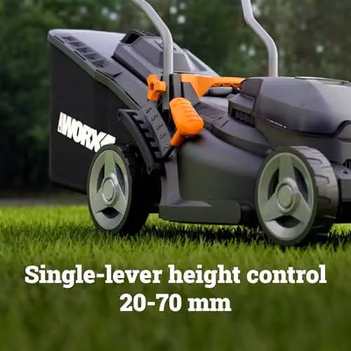 Worx Powershare Black Cordless Lawnmower with Rechargeable Battery and Collection Bag, 33 cm – 4