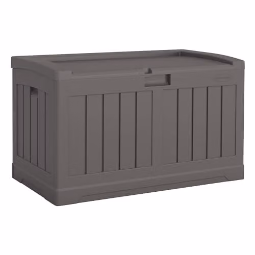 Rowlinsons Carolina 189L Garden Storage Box in Stone Grey, W93 x D51 x H55 cm