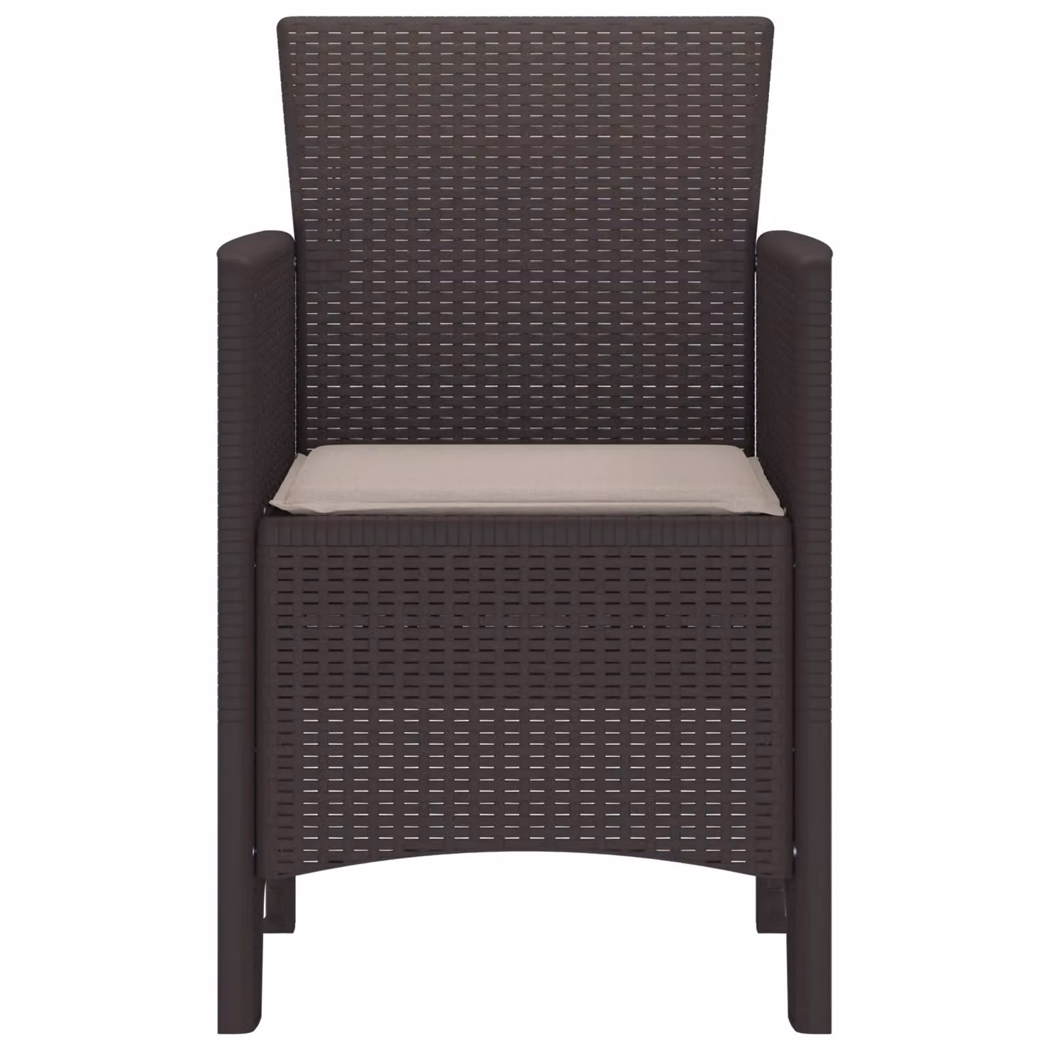 Berkfield Home Set of 2 Modern Garden Chairs with UV-Resistant Cushions in Brown – 5