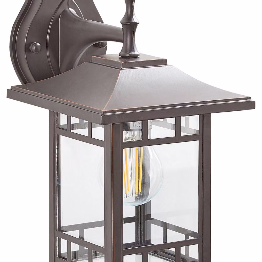 Wyld and Coco Vintage Black Metal and Glass Outdoor Wall Lantern – 2