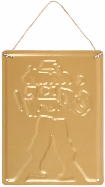 KDMK Til Death Do Us Party Skeleton Champagne Sign in Brown and Gold Metal