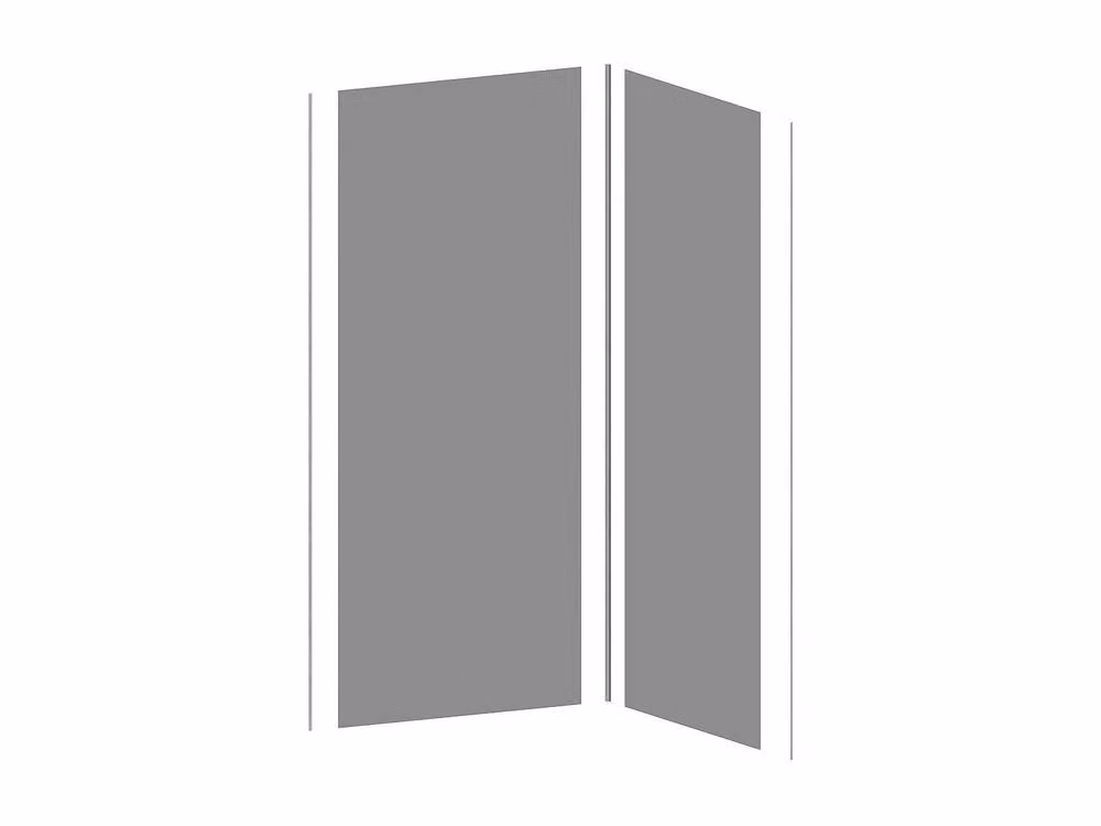 Itziar Set of 2 Grey Aluminium Shower Panels with Profiles, W: 120 cm, H: 90 cm – 2