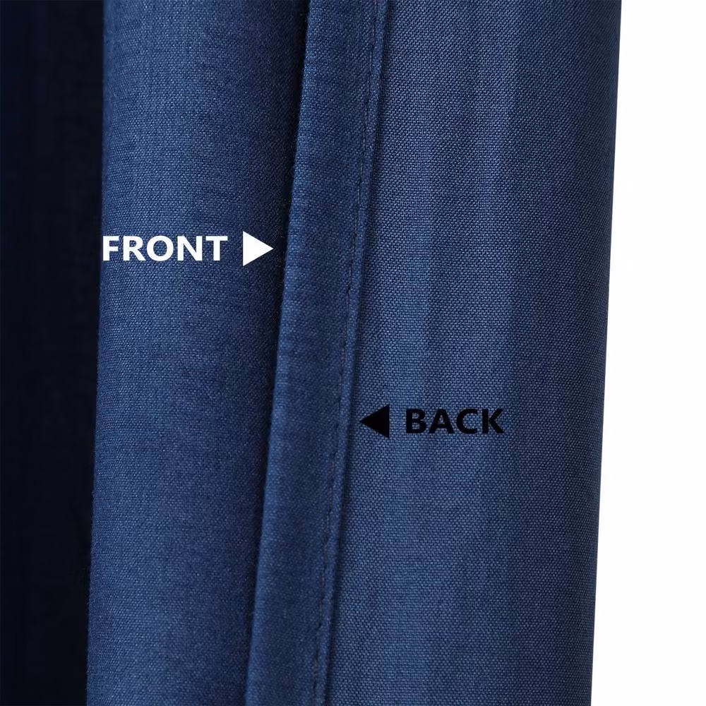 London Boutique Navy Blue Waterproof Embossed Seersucker Texture Curtains, W: 38.1 cm, H: 152.4 cm – 3