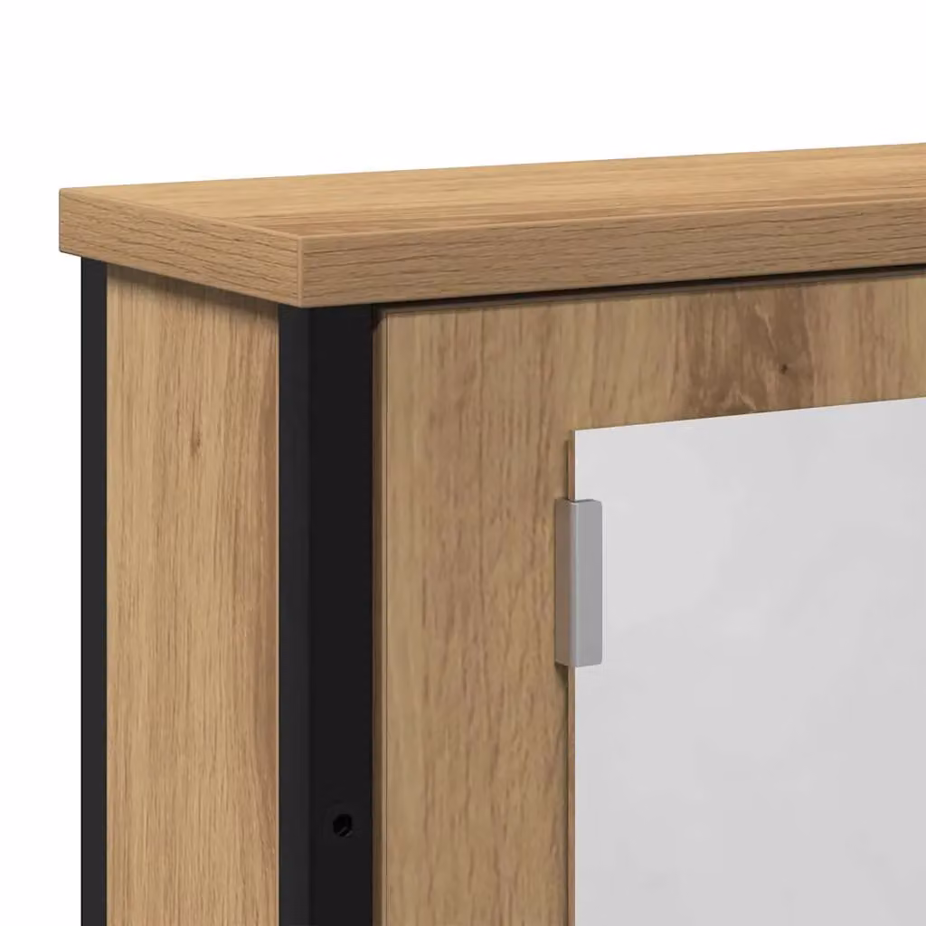 Berkfield Home Artisan Oak Bathroom Mirror Cabinet, Brown, W/D/H: 42 x 12 x 60 cm – 6
