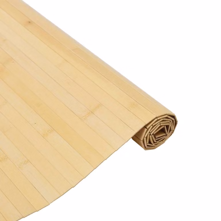 Berkfield Home Rectangular Bamboo Rug in Beige, W/D: 80 x 100 cm