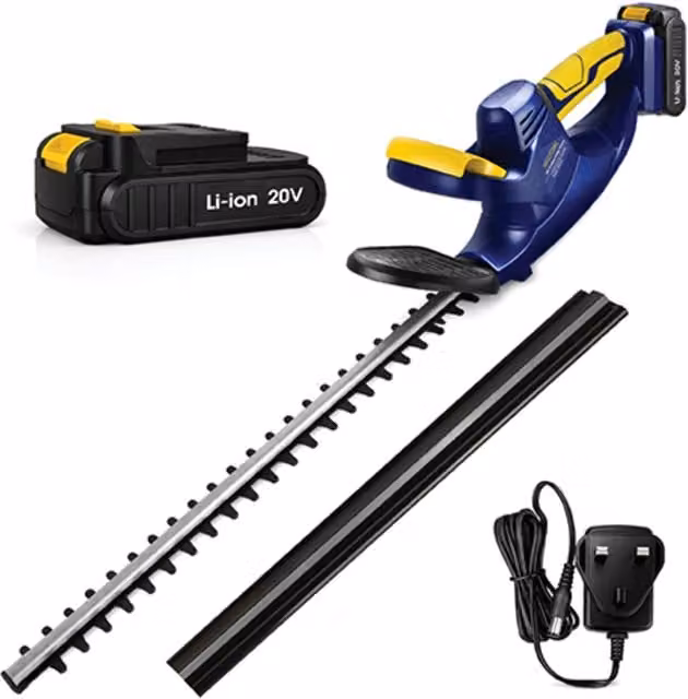 Skotek Lightweight Handheld Electric Cordless Reciprocating Hedge Trimmer 20V, Blue