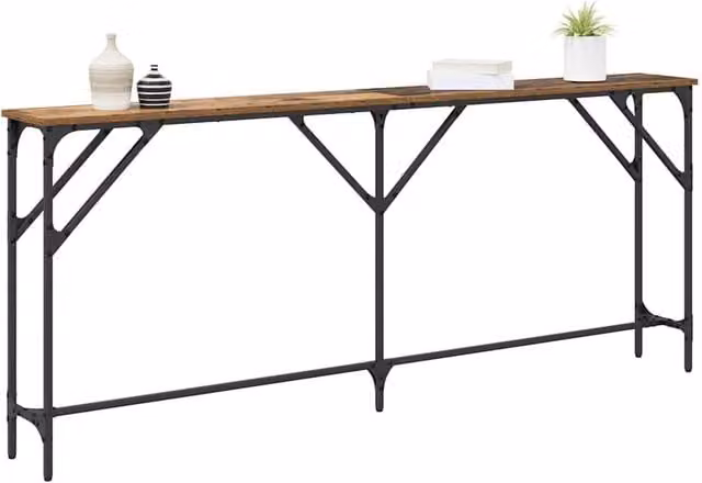 Berkfield Home Rustic Old Wood Console Table, Brown, W/D/H: 180 x 23 x 75 cm – 1