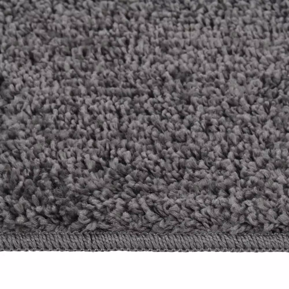 Berkfield Home Shaggy Round Rug in Grey, Diameter: 100 cm – 1