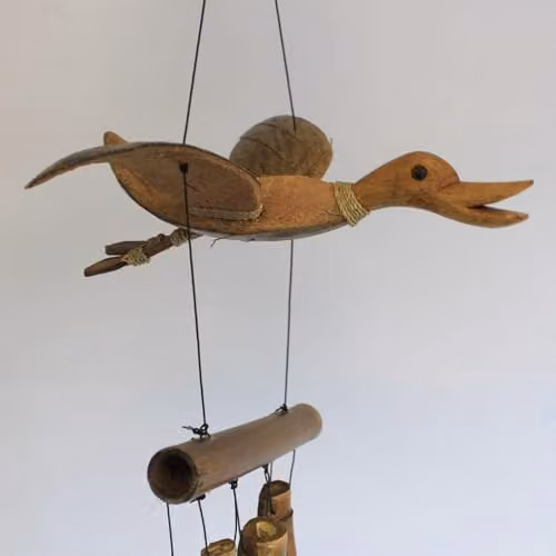 Ancient Wisdom Brown Coconut Duck Hanging Windchimes – 3