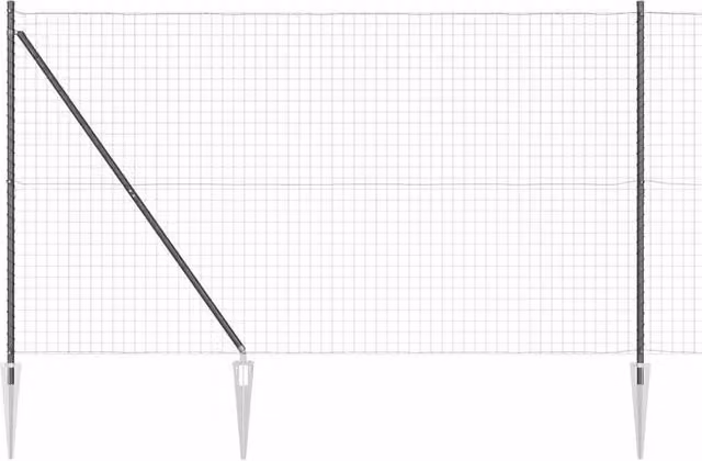 Berkfield Home Euro Fence in Grey Galvanised Steel with 7 Spike Posts, W: 10 m, H: 1.6 m – 1