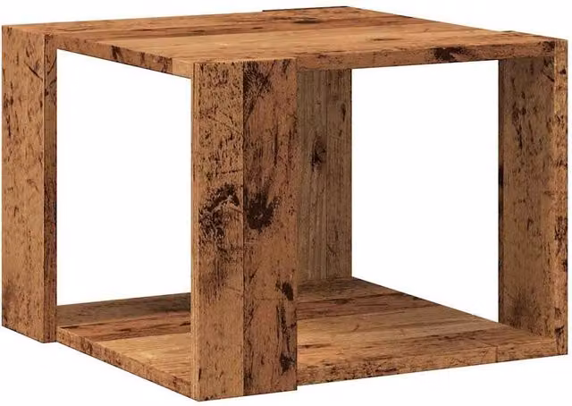 Berkfield Home Rustic Brown Coffee Table in Engineered Wood, W/D/H: 40 x 40 x 30 cm – 1