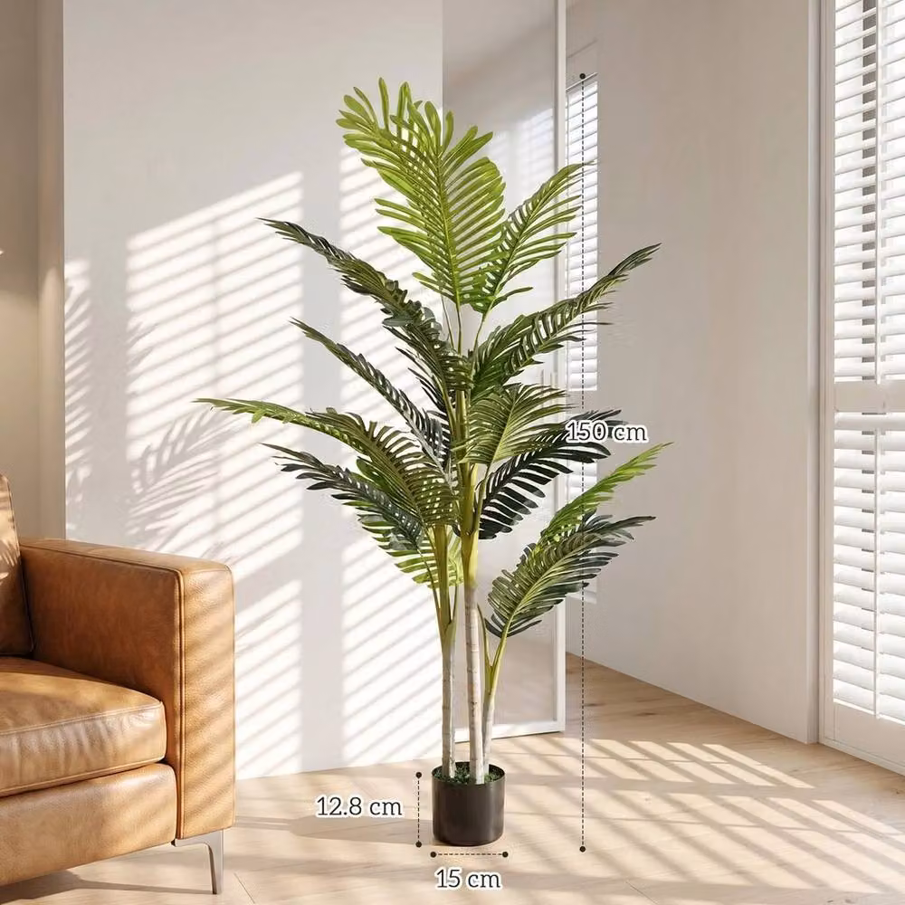 Havendro Artificial Green Palm Tree with Black Concrete Base for Indoor Home and Office Decor – 2
