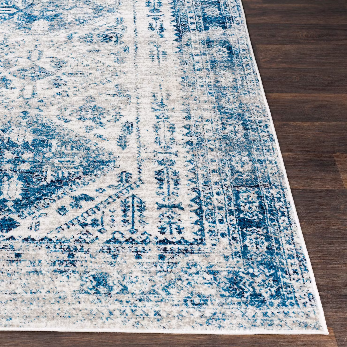 Livabliss Monte Carlo Traditional Boho Living Room Rug in Blue, Grey and White, W: 120 cm, L: 170 cm – 3