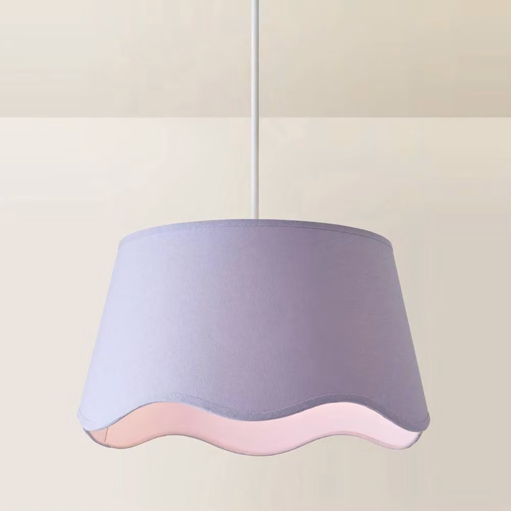 ValueLights Mabel Large Scallop Edge Linen Lamp Shade in Lilac, Diameter: 30 cm – 3