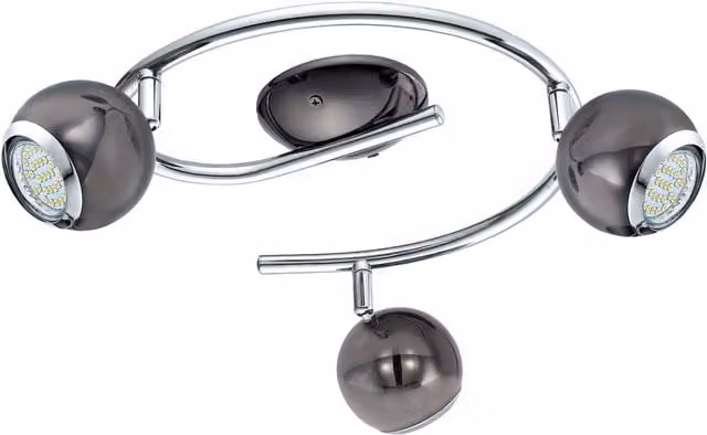 Loops Flush 3 Spot Ceiling Light in Chrome with GU10 Bulbs
