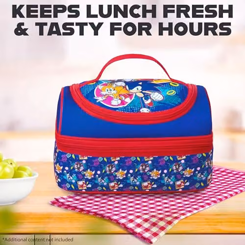Get Trend Sonic the Hedgehog Insulated Kids Lunch Bag with Dual Compartments in Blue and Red – 5