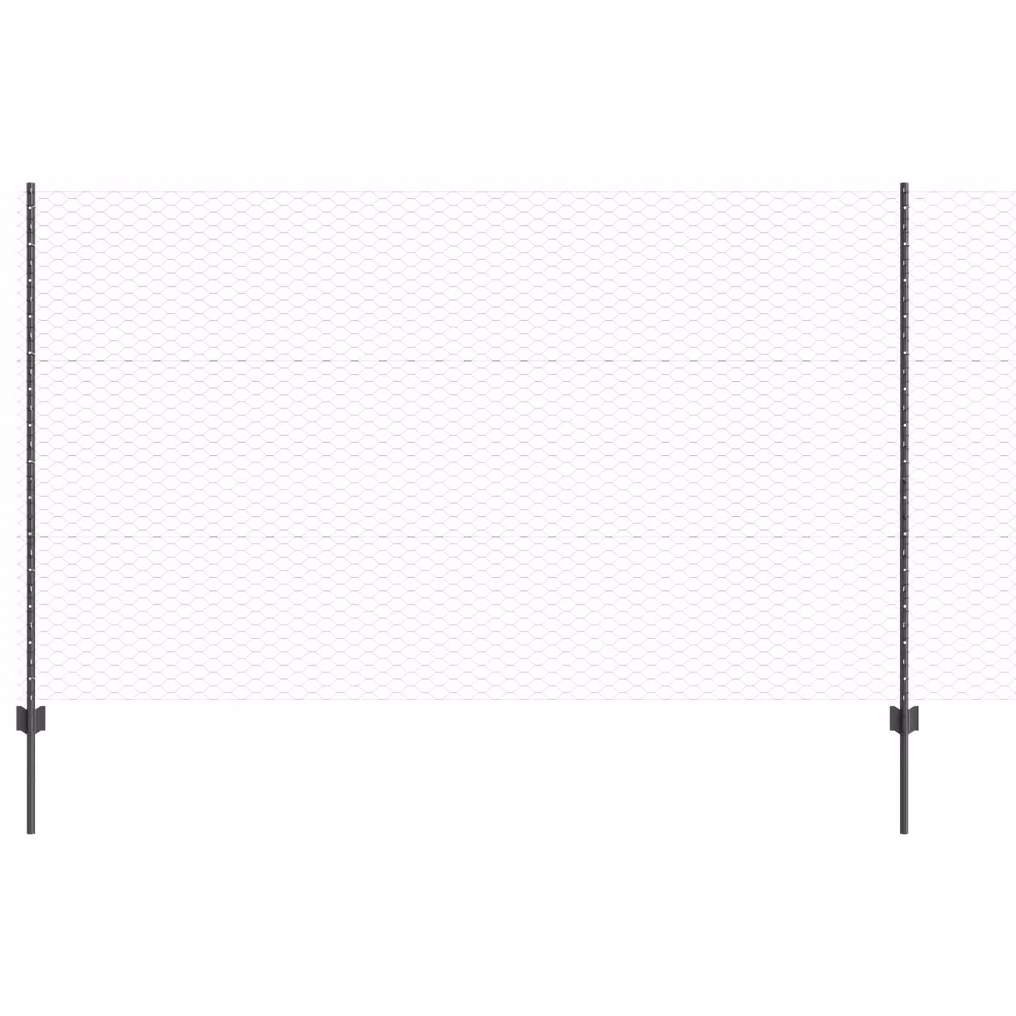 Berkfield Home 10-Piece Grey Steel U-Channel Mesh Fence Posts, Height: 140 cm – 2