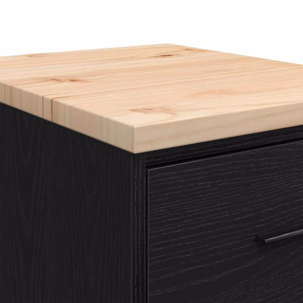 Berkfield Home Black Garage Storage Cabinet in Solid Pine Wood, W/D/H: 40 x 51 x 85 cm – 7