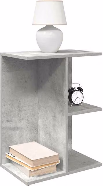 Berkfield Home Set of 2 Bedside Tables in Concrete Grey, W/D/H: 46.5 x 29 x 61 cm