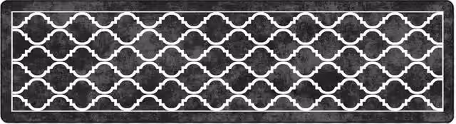 Berkfield Home Washable Moroccan Modern Anti Slip Rug in Black and White, Diameter: 100 cm