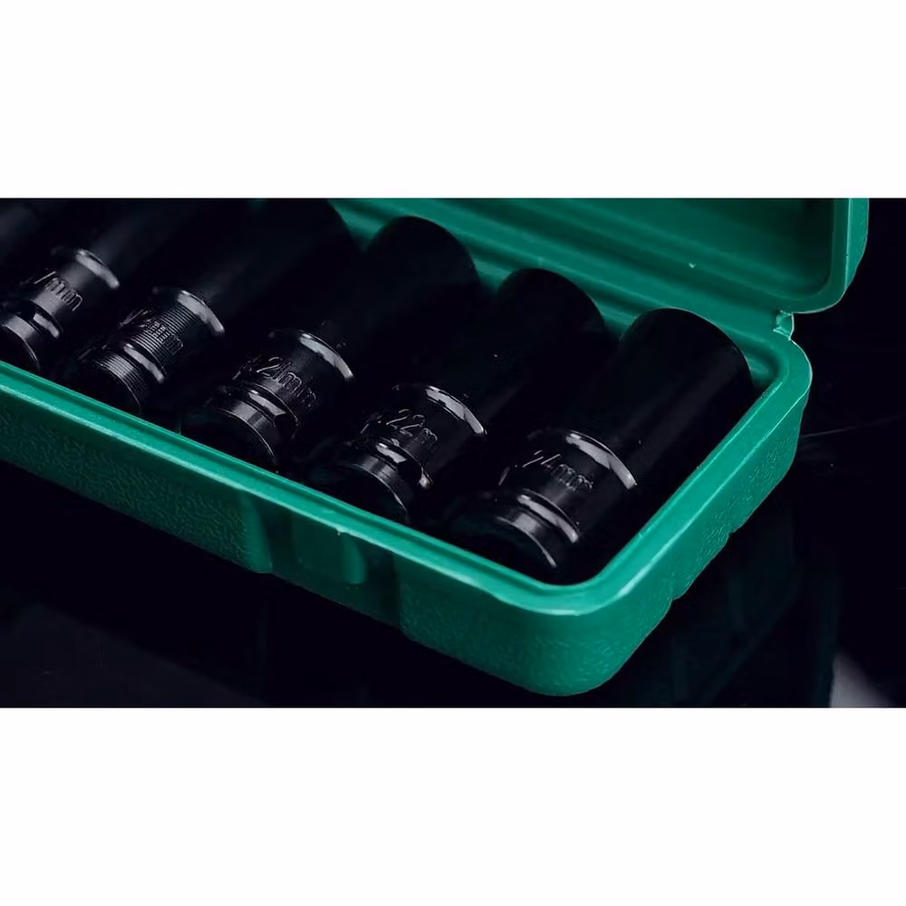 VOGREX 10 Piece Metric Thin Wall Long Reach Impact Socket Set in Black – 3