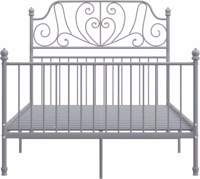 Berkfield Home Grey Metal Bed Frame, W/D/H: 120 x 200 cm