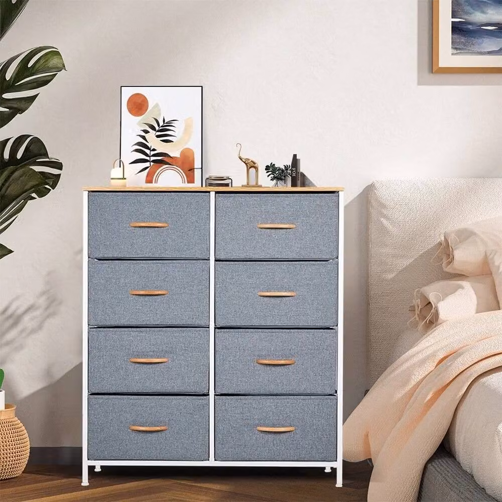 ERGOVEXA Fabric Storage Dresser and Chest of Drawers in Light Grey – 3