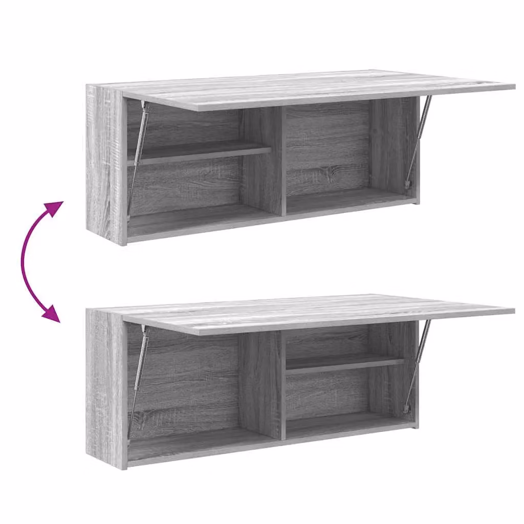 Berkfield Home Grey Sonoma Wall Mounted Bathroom Cabinet with Hinged Doors, W/D/H: 100 x 25 x 40 cm – 3