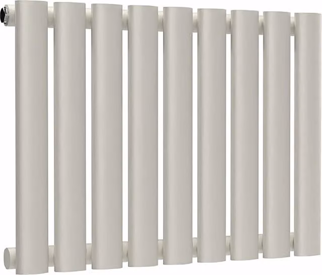 Lux Heat Oval Horizontal Single Steel Radiator in White, W: 54.0 cm, H: 40.0 cm