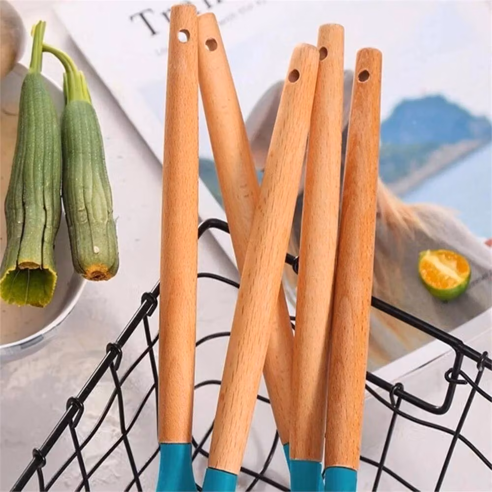 Nordara 12 Piece Green Silicone and Wood Kitchen Utensil Set – 4