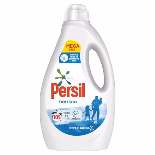 Persil Non Bio Laundry Washing Liquid Detergent, White, 2.835 l (105 washes)
