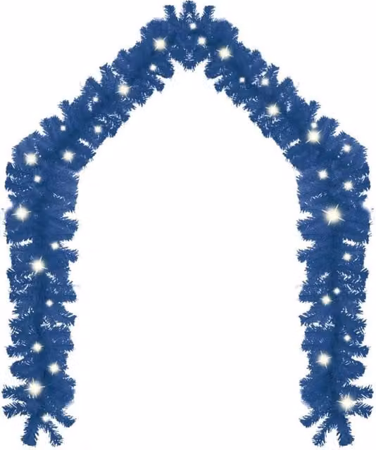 Berkfield Home Christmas Garland with LED Lights, Blue, 5 m – 1