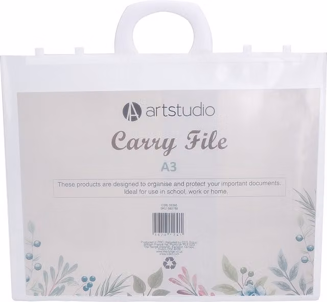 Art Studio Transparent Plastic A3 Carry File