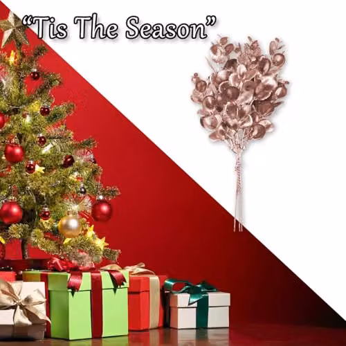 VFM e-Store Gold Christmas Eucalyptus Bush Decoration, W/D/H: 28 x 16 x 16 cm – 5