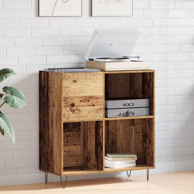 Berkfield Home Artisan Oak Media Cabinet in Brown, W: 84.5 cm, D: 38 cm, H: 90 cm – 1