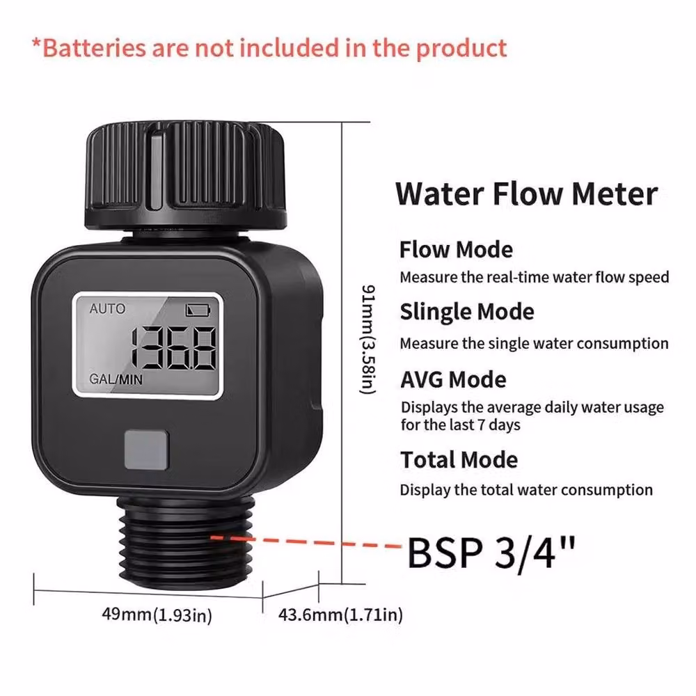 SPETLEK High Accuracy Digital Water Flow Meter in Black – 2