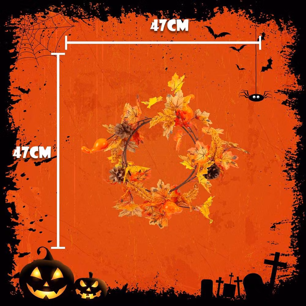 VFM e-Store Orange Halloween Large Floral Pumpkin Garland Hanging Decoration – 2