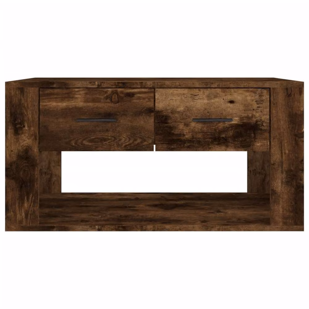 Berkfield Home Smoked Oak Coffee Table in Brown, W/D/H: 80 x 50 x 40 cm – 4
