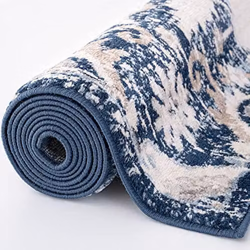 THE RUGS Vintage Oriental Area Rug in Blue, Beige and Brown, W/D/H: 80 x 150 x 1 cm – 5