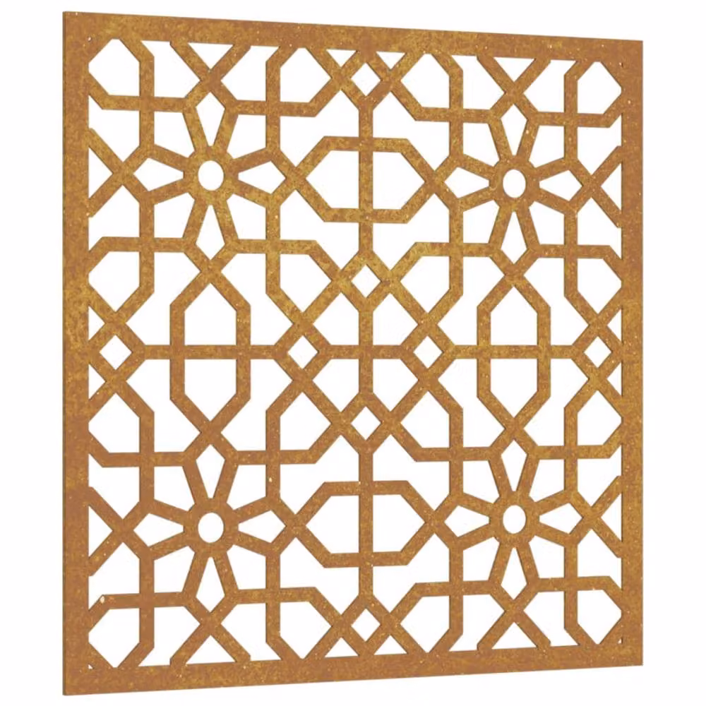 Berkfield Brown Corten Steel Moorish Geometric Garden Wall Decoration, W: 55 cm, H: 55 cm – 3
